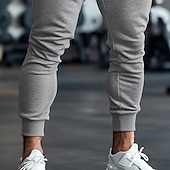 preiswerte Sweatpants-Herren Fleecehose Jogginghose Jogginghose Jogger Hose Kordelzug Einfach Komfort Weich Volle Länge Outdoor Täglich Ausgehen Urlaub Mode Schwarz Rote Dehnbar