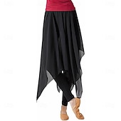 voordelige Latijnse Rokken-dames latin dansbroek moderne dansbroek chiffon trainingskleding