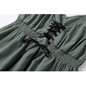 preiswerte Ausgefallene Kleider-Damen Minikleid Unterkleid Boho-Kleid Westernkleid Mode Klassisch Outdoor Ferien Ausgehen Normale Passform Einfach Ärmellos Spaghettiträger Dunkelgrün Sommer