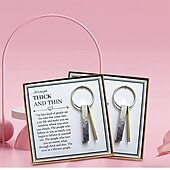 cheap Gifts-Through Thick and Thin Keychain Best Friend Gift Simple and Elegant Keyring Keychain Pendant Portable Backpack Charm Creative and Stylish Friendship Token