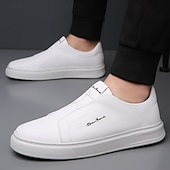 billige Sneakers til herrer-Herre Treningssko Gange Fritid Mikrofiber Bekvem Sklisikker Pustende Nylonteip Tøfler Svart Hvit Blå Sommer Vår