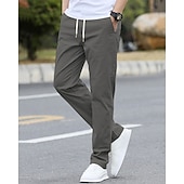 economico Chino-Per uomo Pantaloni Chinos Tasca Elastico in vita Coulisse Semplice Comodità Formale Feste Lavoro Moda Stile Classico Nero Verde chiaro Micro-elastico