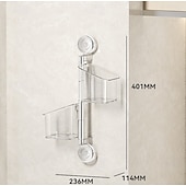 cheap Kitchen Storage-Suction Cup Wall Mounted Organizer Basket, Rotating Drill-Free Kitchen Storage Rack for Garlic Ginger Spice, Bathroom Hanging Storage Bin for Shower and Toiletries