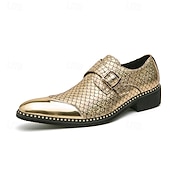 economico Formale-Scarpe da uomo con fibbia in oro metallizzato e cinturino alla caviglia – scarpe eleganti da festa con dettagli borchiati per eventi alla moda