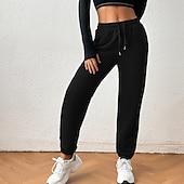 cheap Yoga Pants &amp; Bloomers-Women&#039;s Harem Pants Sports Sweatpants with Pockets Tummy Control Gym Volleyball Workout Bottoms Solid Color Black Blue Grey Cotton Fall Sports Activewear