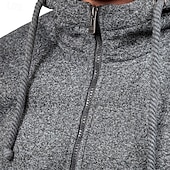 economico Felpa con cappuccio in pile-Per uomo Felpa con cappuccio Felpa con zip Felpa con cappuccio in pile Nero Grigio chiaro Grigio scuro Con Cappuccio Semplice Con zip Tasca Frontale Sport &amp; Outdoor Casuale Quotidiano Streetwear Cool