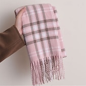 abordables Châles et étoles femme-Foulard Rectangulaire Femmes Rue Quotidien Date Noir Jaune Écharpe Plaid