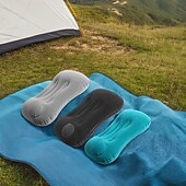abordables Equipo de Camping-cojín de playa inflable &amp;Almohada de camping: almohada de viaje portátil con tejido polar coral, diseño sin relleno para playa, oficina y hogar - azul verdoso &amp;Limpieza de puntos negros, solo asientos