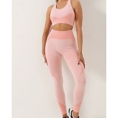 abordables Conjuntos y Monos-Mujer 2 Piezas Conjunto deportivo de yoga Conjuntos para estar en casa Otoño Retazos Bloque de color Trajes de Yoga Ejercito verde Negro Entrenamiento de gimnasio Alta cintura Secado rápido Eslático