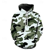 abordables sweats à capuche basiques pour hommes-Homme Sweat à capuche Rose Claire Rouge Bleu Roi Bleu Vert À capuche Camouflage Avec Poches Sport &amp; Loisir Quotidien Fête Polyester Streetwear Basique Occasionnel Printemps Automne Vêtement Tenue