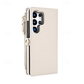 abordables Carcasas Samsung-teléfono Funda Para Samsung galaxia S25 S25 Más S25 Ultra S24 Plus S24 S24 Ultra Plus S24 FE A14 A72 A73 Tarjetas billetera Cremallera con cordón Ranura para tarjetas Retro TPU Cuero de PU