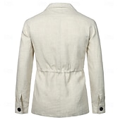 economico Capispalla Elite da Uomo-Per uomo Giacca Leggera Blazer 100% lino Scuola Formale Vacanza Elegante Vintage Estate Primavera Lino Tinta unica Tasca Delicato sulla Pelle Comodo Monopetto Un Bottone Bottone frontale Giacca