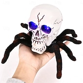 cheap Halloween Hanging &amp; Tabletop Decorations-Halloween Skeleton Decor Remote Control Toy, Scary Prank Tarantula Spider with Skeleton Design, Creepy Crawling Electric RC Toy for Haunted House, Trick Props, Kids &amp; Adults Party Favor