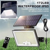 abordables Appliques d&#039;extérieur-Lampadaire solaire d&#039;extérieur à LED, 3 modes d&#039;éclairage, détecteur de mouvement solaire sans fil, lampe murale étanche, alimentée par l&#039;énergie solaire, pour jardin, clôture, cour, 1 pièce
