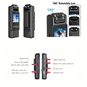 זול מצלמות רשת IP חיצוניות-מצלמת אקשן לבישה 1080p Full HD - מקליט וידאו נייד מצויד בסוללת ליתיום פולימר 1200mah טעינה כפולה USB עיצוב קליפס הקלטת שמע ווידאו בלחיצה אחת פונקציית ראיית לילה