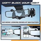 abordables Service de Véhicule-Support de téléphone de voiture rotatif et rétractable, support de rétroviseur multifonction réglable, support universel rotatif à 360 degrés pour la navigation GPS et les smartphones