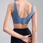 billiga Sport-BH:ar och västar-Dam Träningslinnen Sportbehåar Underkläder Medium stöd Andningsfunktion Trådlös Vadderad Enfärgad / vanlig färg Sport Sportkläder Vit Blå Gym Kondition Yoga