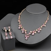 ieftine Seturi de Bijuterii-Seturi de bijuterii de mireasă 2 Diamante Artificiale 1 Colier Cercei Pentru femei Epocă Lux Clasic Încântător Clasic Iubire Prețios Diamant picătură de apă Set de bijuterii Pentru Nuntă Petrecere