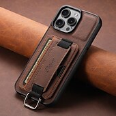 Недорогие Чехлы для iPhone-телефон Кейс для Назначение iPhone 16 Про Макс Плюс Айфон 15 Про Макс Плюс iPhone 15 14 Pro Max Plus iPhone 16e Кейс на заднюю панель с ремешком на запястье Откидная подножка Разъем для карты Ретро