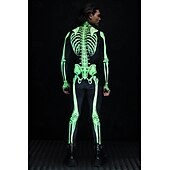 olcso Páros és csoportos jelmezek-koponya csontváz test halloween csoportos páros jelmezek teljes testes macskaruha ijesztő jelmez férfi női fiú gyermek felnőttek előadás buli klub halloween karnevál halottak napja könnyű