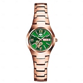voordelige Quartz-horloges-1 stuk nieuwe modieuze en trendy kalender datumweergave dames quartz horloge IPX7 waterbestendig lichtgevende legering band eenvoudig maar luxe casual leven reizen sport dames zakelijk polshorloge