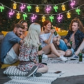 billige LED-stringlys-6.5m 30LED Sol Lyskæde Ananas Kokosnøtt Tre Flamingo Feer Lyskæde Høytids Bryllup Hage Sjøside Fest Dekorasjon