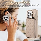 preiswerte Handyhülle für iPhone-Handy Hülle Handyhüllen Für iPhone 16 15 14 Pro Max Plus iPhone 16e iPhone 13 Pro Max Brieftaschenhülle Reisverschluss mit Trageriemen Ständer Retro TPU PU-Leder