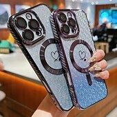 olcso iPhone-tokok-telefon Ügy Kompatibilitás iPhone 16 15 14 Pro Max Plus iPhone 16e iPhone 13 Pro Max Fekete tok zsinórral Vezeték nélküli töltés támogatása Nem sárgul Színátmenet Szénrost