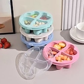 cheap Event &amp; Party Supplies-4pcs Heart-Shaped Bento Boxes with Transparent Lids, 4 Colors, Divided Snack Containers for Fruits, Candy, Nuts, and Tea Time Treats