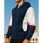 economico Giacche da corsa-Per uomo Felpa con cappuccio sportiva Giacca cardigan in pile Tasca Manica Lunga Top Athleisure Autunno Antivento Caldo Escursionismo Allenamento Atletico abbigliamento sportivo Abbigliamento sportivo