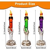 cheap Halloween Indoor-1 Pc 21.5cm Halloween Ghost Hand LED Electronic Candle Decorative Light Indoor Restaurant Party Decoration Light Decoration Light