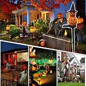 cheap Halloween Lights-Solar Power Halloween Pumpkin Garden Lamp Ghost Lights For Garden Yard All Saints&#039; Day Gravestone Garden Lawn Yard Patio Decorative Pathway Lights 1X 2X