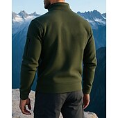 halpa Fleece ja 3 in 1 takit-Miesten Fleece-collegepaita Pitkähihainen Stand-kaula-aukko Topit Ulko- Pidä lämpimänä Talvi Polyesteri Musta Armeijan vihreä Harmaa Matkailu Juoksu
