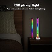preiswerte Dekorative Lichter-RGB-Tonabnehmer mit Sprachaktivierung, Rhythmuslicht, 32 LED-Leiste, Klangsteuerung, Umgebungslicht, Schallpegelanzeige, Musikspektrummesser, Audio-Display-Visualisierer
