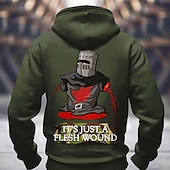 economico felpe 3d da uomo-Per uomo Cavalieri Templari Felpe con cappuccio Felpa Felpa con cappuccio Felpa con cappuccio Girocollo Etnico Stampa 3D Ferie Caccia Nero Rosso Coulisse Grafico Autunno Inverno progettista