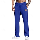 billiga Joggingbyxor-Herr Joggingbyxor Långbyxor Träningsbyxor med raka ben Ficka Elastisk midja Snörning Slät Komfort Utomhussport Dagligen Mode Ledigt Svart Vit Microelastisk