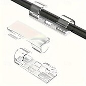 preiswerte Aufbewahrung &amp; Organisation-100 transparente selbstklebende Kabelclips für die Verwaltung von Netzkabeln, langlebige Kabelorganisatoren aus durchsichtigem Kunststoff, Kabelhalter für die Wand und unter dem Schreibtisch,