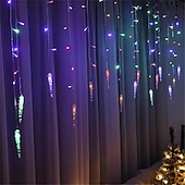お買い得  デコレーション＆ナイトライト-クリスマスライト LED バタフライ/アイスコーン/ペンタグラム/クリスマスツリー/スノーフレークカーテン つららフェアリー キャンプストリングライト ガーランド 屋外用 家庭用 新年パーティー装飾 1個