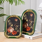 cheap Sculptures-Resin Ghost Reading Rose Arched Desktop Decorative Photo Frame, Home Decor Figurine for Bedroom, Study, Office Desk, Photo Display, and Photography Props
