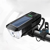 abordables Luces de trabajo-Luces solares recargables para bicicleta, luces nocturnas ultrabrillantes para bicicleta, faro delantero y luz trasera con timbre eléctrico, fáciles de instalar, impermeables, luces LED para bicicleta