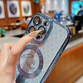 voordelige iPhone-hoesjes-telefoon hoesje Voor iPhone 16 15 14 Pro Max Plus iPhone 16e iPhone 13 Pro Max Achterkant Ondersteuning draadloos opladen Niet-vergelend Bling glitter glanzend Kleurgradatie