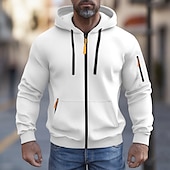 economico Felpa Tattica-Per uomo Felpa con cappuccio Felpa con cappuccio a zip intera Felpa con cappuccio in pile Felpa con cappuccio tattica Nero Bianco Verde militare Rosso Borgogna Con Cappuccio Semplice Cerniera Sport