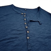 economico Maglietta casual Henley-Per uomo Maglietta Maglia Henley Camicia a Maniche Corte Manica Corta Semplice Vintage Designer Essenziale Cardigan con Bottoni Henley Vacanza Streetwear Casual Quotidiano Primavera &amp; Estate Nero