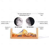 economico Luci decorative-1 luce notturna in acrilico personalizzata che può essere personalizzata in base a una data specifica per mostrare la fase lunare con opzioni per personalizzare testo e data. Questo la rende un regalo