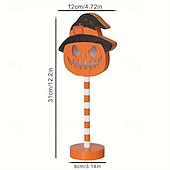 economico Illuminazione per interni e feste-Lampada da notte di Halloween in legno, lampada a forma di zucca di Halloween, lampada fantasma alimentata a batteria, lampada a forma di pipistrello, lampada a forma di teschio, lampada decorativa