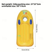 cheap Outdoor Activity-Thick PVC Inflatable Surfboard  Multi-Color with Fun Designs Perfect for Swimming and Outdoor Water Activities Beach Accessories Durable Surfboard