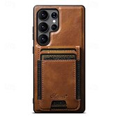 abordables Carcasas Samsung-teléfono Funda Para Samsung galaxia S25 Más S25 Ultra S24 Ultra S24 Plus S24 S23 S23 Ultra S23 Plus Funda Trasera Magnética Soporte de carga inalámbrica Caballete Retro TPU Cuero de PU