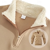 economico felpe in pile-Per uomo Felpa con cappuccio Felpa con cappuccio e zip corta Felpa con cappuccio in pile Nero Blu marino Cachi Grigio chiaro Grigio scuro Colletto Mao Semplice Con zip Tasca Frontale Sport &amp; Outdoor