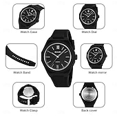 abordables Montres à quartz-Montre quartz SKMEI pour femmes hommes et enfants grand cadran montre-bracelet décontractée lumineuse étanche en silicone