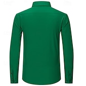 economico Camicie eleganti da uomo-Per uomo Camicia Camicia elegante Camicie da Smoking Colore Solido / Tinta Unita Ufficio &amp; Carriera Abbigliamento quotidiano Rosa + arancio Verde + arancio Rosa + verde Manica Lunga Colletto a Camicia